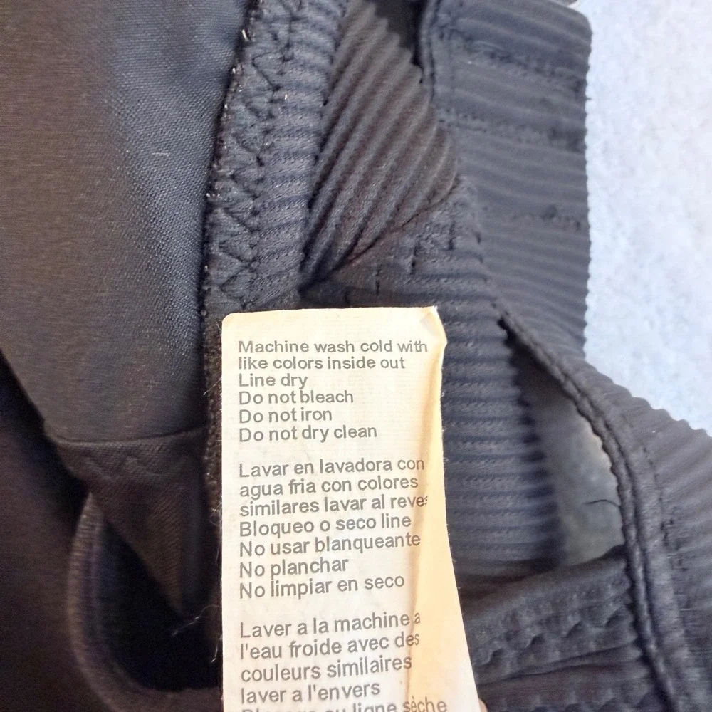 Fabletics Black Ribbed‎ Textured Sports Bra Bikini Top Swim Top XXL